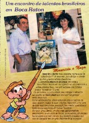 mauricio de sousa visita atelier da artista naza em boca raton, florida, estados unidos